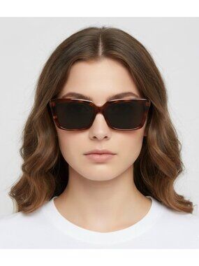 Vintage SHAN Jacques Durand Brown Tortoise Rectangular Sunglasses - France 🇫🇷